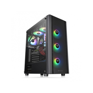 Thermaltake V250 TG ATX Mid Tower Tempered Glass Side Panel Case with 3 ARGB Fans - Black