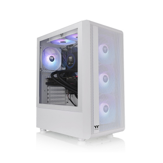 Thermaltake S200 TG ARGB Snow ATX Mid Tower Tempered Glass Side Panel  With 3 ARGB Fans - White