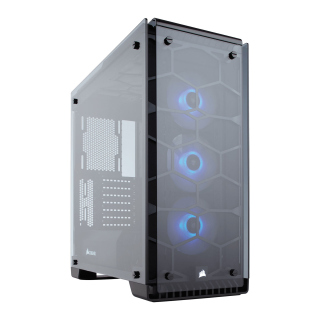 Corsair Crystal Series 570X RGB ATX Mid-Tower 4-Side Tempered Glass Panel Case with 3 RGB Fans - Black