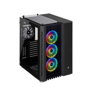 Corsair Crystal Series 680X RGB Airflow ATX Mid-Tower 3 Side Tempered Glass Panel Case with 4 RGB Fans - Black