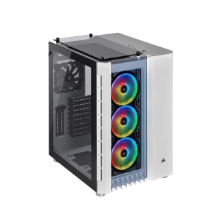 Corsair Crystal Series 680X RGB Airflow ATX Mid-Tower 3 Side Tempered Glass Panel Case with 4 RGB Fans - White