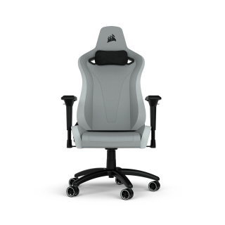 Corsair  TC200 Leatherette Soft Fabric Exterior Comfortable & Durable 4D Armrests Steep Recline Height Range Gaming Chair - Light Grey