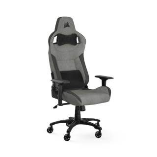 Corsair T3 RUSH Fabric Microfiber Neck & Lumbar Pillows 4D Armrset Improved Height Range Steep Recline Gaming Chair  - Gray Charcoal