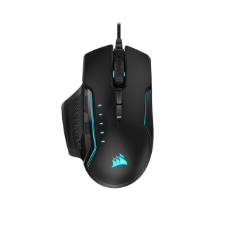 Corsair GLAIVE RGB PRO Comfort FPS/MOBA Wired Gaming Mouse with Interchangeable Grips - Black