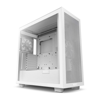 NZXT H7 Flow ATX Mid Tower SGCC Steel Tempered Glass Side Panel Case with 4 Fans - White