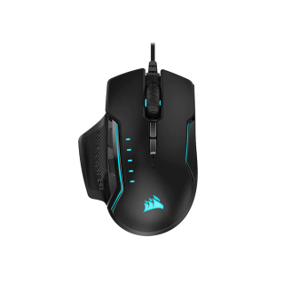 Corsair Glaive RGB Pro Comfort FPS/MOBA 18,000 DPI Wired Gaming Mouse with Interchangeable Grips - Black