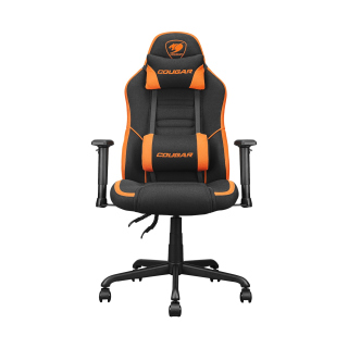 COUGAR Fusion SF Ergonomic Gaming Chair Woven Fabric, Built-in 3D Lumbar Support, Adjustable Armrest - Black/Orange
