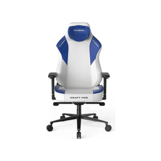 DXRacer Craft Pro Classic Unique Embroidery Ergonomic Support Gaming Chair - White/Blue