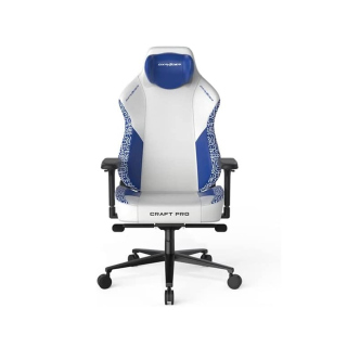 DXRacer Craft Pro Stripes 3 Unique Embroidery Ergonomic Support Gaming Chair - White/Blue