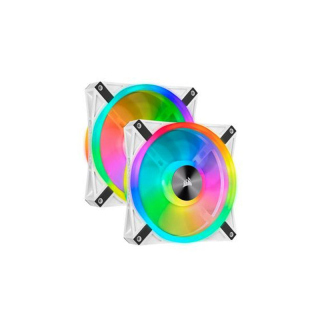 Corsair iCUE QL140 RGB Performance Dual Fan Kit with Lighting Node Core - White