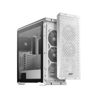 XPG Defender Mid Tower Mesh Front Panel Efficient Airflow Tempered Glass Case With 2 ARGB Fans - White