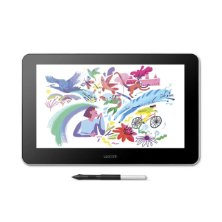 Wacom One Creative Pen Display 13.3&quot; A4/Letter Size FHD Graphics Tablet work with Mac or PC, certain Android devices - Black
