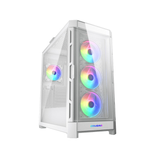 Cougar DuoFace Pro RGB Mid Tower Two Panel Front & Left Side Tempered Glass Case With 4 ARGB Fan - White