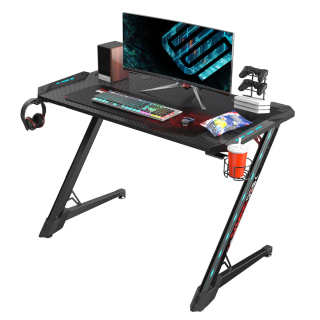 Eureka Ergonomic Z1-S PRO Home Office Gaming Desk With RGB Lights Controller Stand Cup Holder & Headphone Hook 