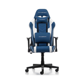 DXRacer Prince Series P132 Gaming Chair with 1D Armrests and Soft Surface - Blue/White