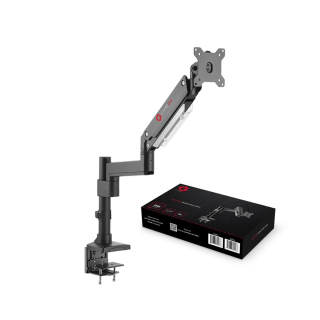 GameOn Elite Pole-Mounted Aluminum Heavy-Duty Gas Spring Single Monitor Arm  (17" - 49")