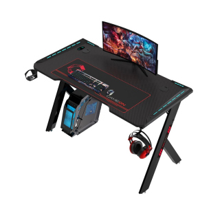 Gameon Hawksbill Series RGB Flowing Light Gaming Desk With Mouse Pad Headphone Hook & Cup Holder