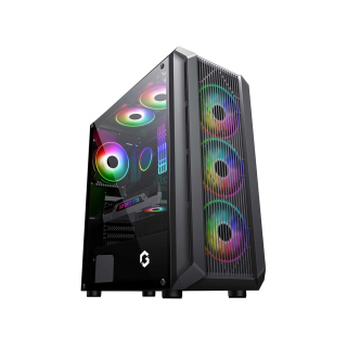 GAMEON TRIDENT II S-Series Mid-Tower Side Tempered Glass Panel With 3 RGB Fans - Black