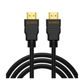 Kuwes Hdmi Cable Gold Male to Male Connector 1.4V Ultra HD/High Speed 1.0M