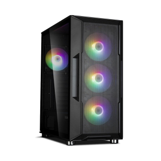 Zalman i3 Neo TG ATX Mid Tower Full Tempered Glass Front Panel & Side Panel Case with 4 RGB Fan - Black 