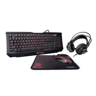Thermaltake Tt eSPORTS Knucker 4-in-1 Gaming Kit Wired Keyboard/Mouse/Headset/MousePad