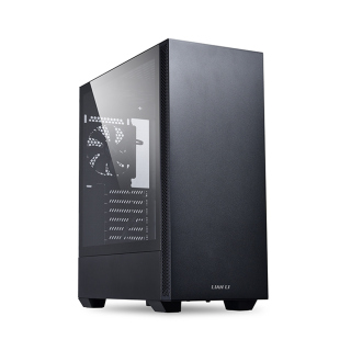 LIAN LI Lancool 205  ATX Tower Front Steel Panel Tempered Glass Side Panel Case with 2 ARGB Fans - Black