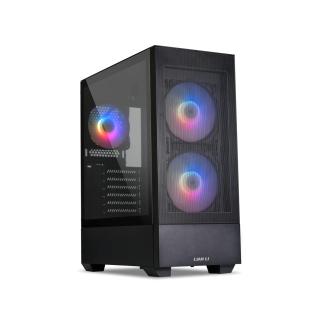 LIAN LI Lancool 205 Mesh C ATX Tower Chassis Tempered Glass Side Panel Case with 3 RGB Fans - Black