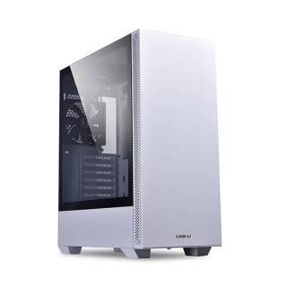 LIAN LI Lancool 205  ATX Tower Front Steel Panel Tempered Glass Side Panel Case with 2 ARGB Fans - White