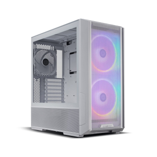 LIAN LI Lancool 216 RGB ATX Mid Tower Steel Tempered Glass Side Panel Case With 3 ARGB Fans - White
