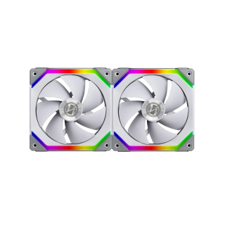 LIAN LI UNI FAN SL140 RGB Revolutionized Daisy-Chain 2-in-1 Pack ARGB Fan with ARGB Controller - White