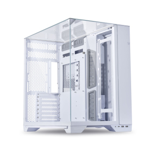 LIAN LI O11 Vision Front And Side Tempered Glass Panel ATX Mid Tower Case - White (No Fans Included)