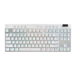 Logitech Pro X TKL Light Speed LIGHTSYNC RGB Wireless Gaming Keyboard GX Brown Tactile Switch - White