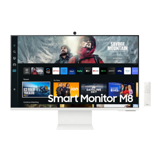 Samsung M8 S32CM801UM 32" VA 60Hz 4ms(GTG) UHD 4K Smart Monitor With HDR10+ Adaptive Sound+ (White)