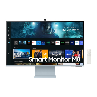 Samsung 32″ M8 4K HDR VA 60Hz sRGB 4ms Smart Monitor with USB-C 65W Speaker Camera (Cloud Blue)