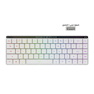 Asus M603 Rog Falchion 65% Wireless Optical Mechanical Gaming Keyboard RX Red Low-Profile Switch Linear & Swift  (Arabic) - White