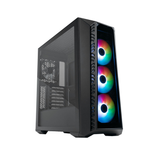 Cooler Master MasterBox 520 Mid Tower Front  Removable Top Tempered Glass Side Panel Case with 4 ARGB Fans - Black 