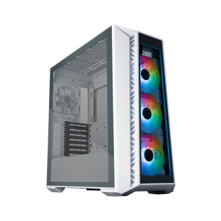 Cooler Master MasterBox 520 Mid Tower Front  Removable Top Tempered Glass Side Panel Case with 4 ARGB Fans - White