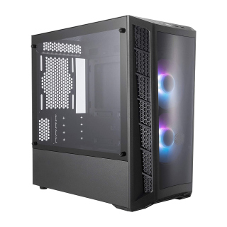 Cooler Master MasterBox MB320L Micro ATX Tower Tempered Glass Side Panel Case With 2 ARGB Fans - Black