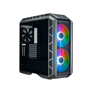 CoolerMaster MasterCase H500P ARGB Mind-Blowing Design Tempered Glass Side Panel Case with 2 RGB Fans - Black