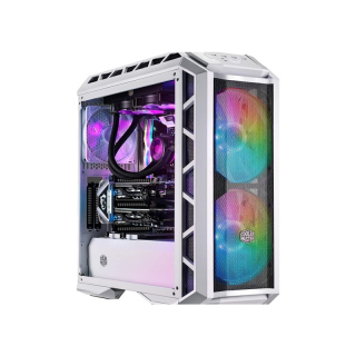 CoolerMaster MasterCase H500P Mesh ARGB Mind-Blowing Design Tempered Glass Side Panel Case with 2 RGB Fans - White