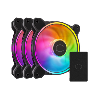 CoolerMaster MasterFan MF120 HALO² RGB Fan 3-in-1 Pack with Controller - Black