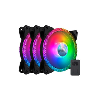 Cooler Master MasterFan MF120 PRISMATIC 120mm Fan 3-in-1 Pack with Radiant Crystalline Lighting Effect 