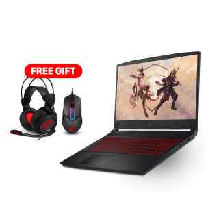 MSI Katana GF66 12UD Intel Core i7-12700H Gaming Laptop + MSI DS502 7.1 Virtual Wired Gaming Headset + MSI Clutch GM30 RGB Wired Gaming Mouse