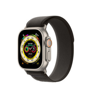 Apple Watch Ultra GPS + Cellular, 49mm Titanium Case with Black Gray Trail Loop – Medium/Large
