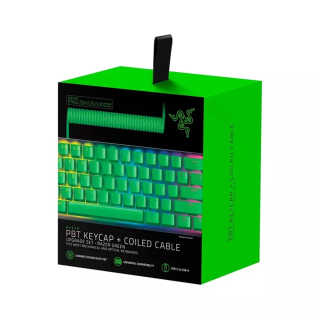 Razer PBT Keycap + Coiled Cable Upgrade Set For Mechanical &amp; Optical Gaming Keyboards - Green 