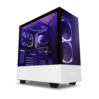NZXT H510 Elite Premium Compact Mid Tower ATX Tempered Glass Case with 2 RGB Fans - White
