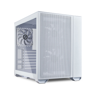 LIAN LI O11 AIR MINI ATX Tower Tempered Glass Side &amp; Front Panel Aluminium Case with 3 Fans - White