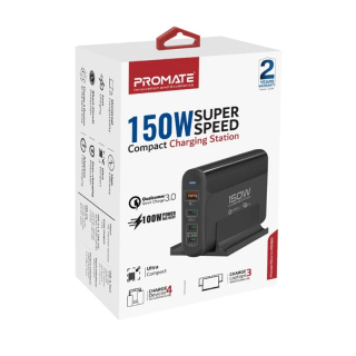 Promate Super Speed 150W Compact Charging Station For Laptops / Smartphones / Tablets & Smart Devices