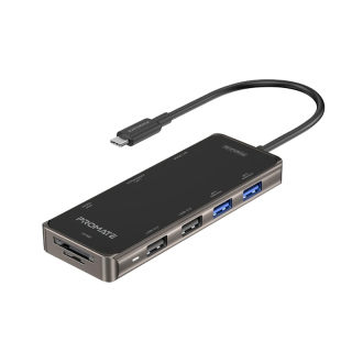 Promate Prime Compact Multiport 9-in-1 USB-C Hub with 100W Power Delivery
