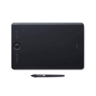 Wacom Intuos Pro Creative Pen Tablet Medium Customizable ExpressKeys Radial Menu, Pen side switches - Black